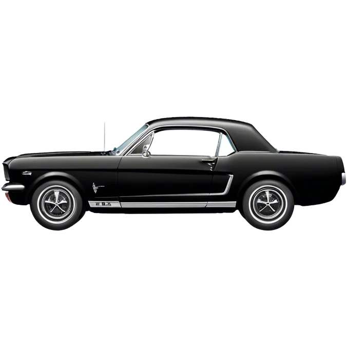 Sideview Black 1965 Ford Mustang emoji