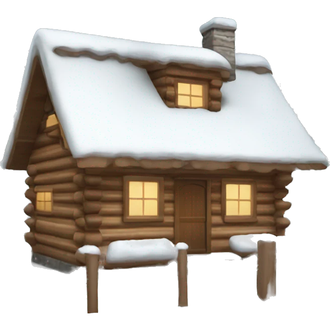Snow log cabin emoji