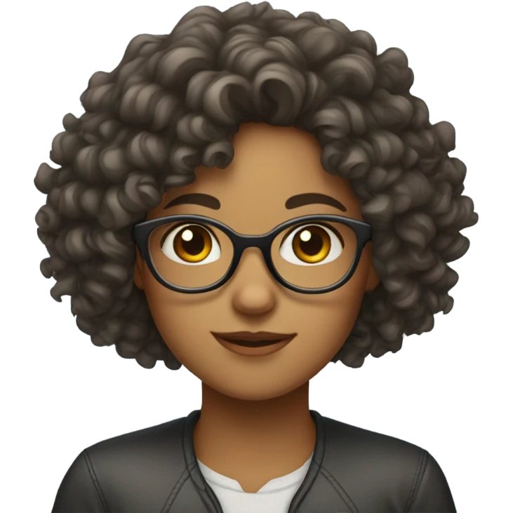 Curly hair girl with glasses emoji
