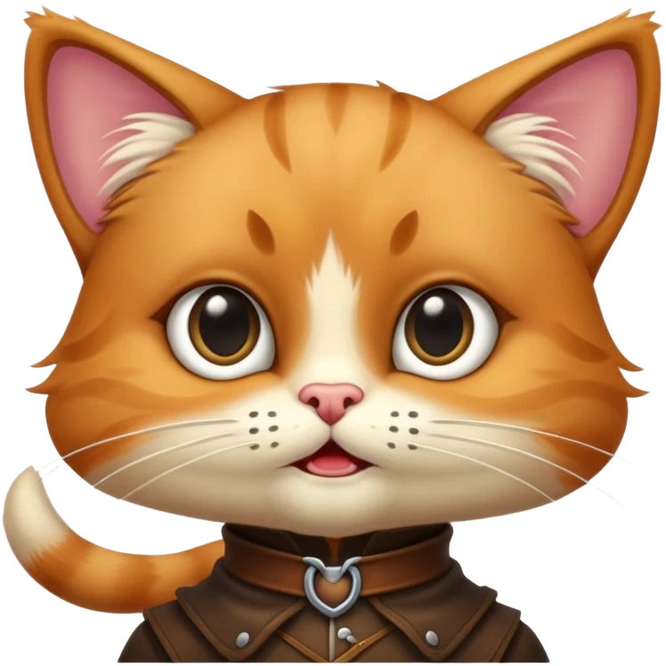 Puss in Boots with big pleading eyes, iconic face emoji