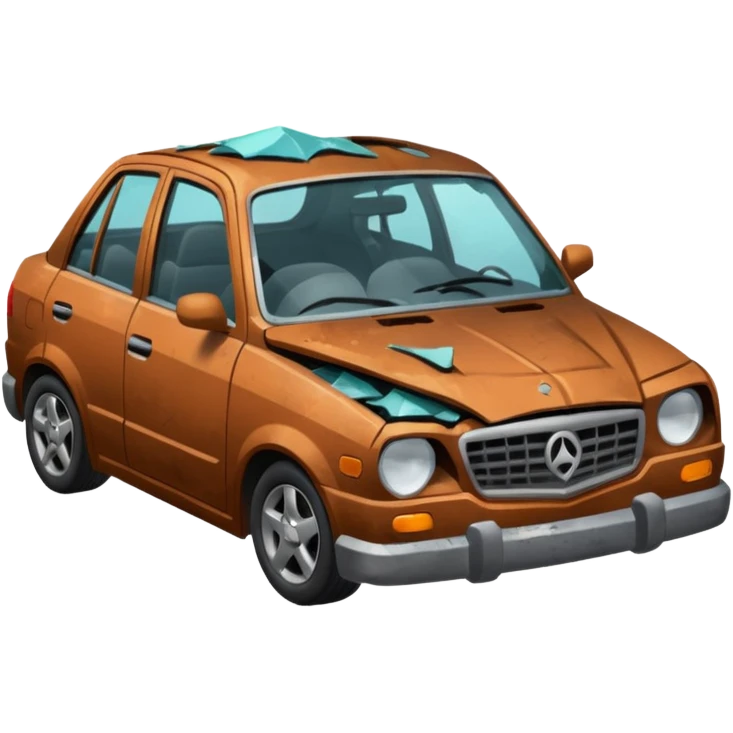 a wrecked car emoji