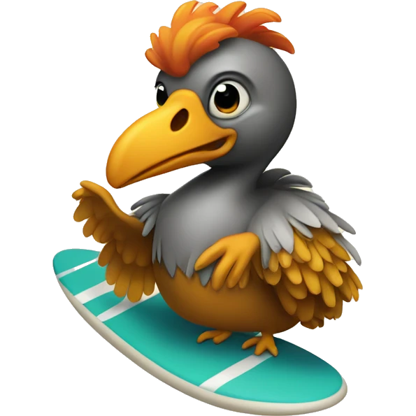 Dodo on a surfboard  emoji