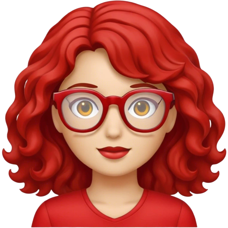 girl-with-wavy-hair-and-glasses red top emoji