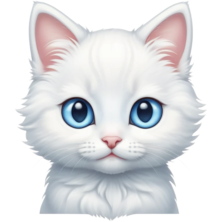cute white kitten with blue eyes emoji