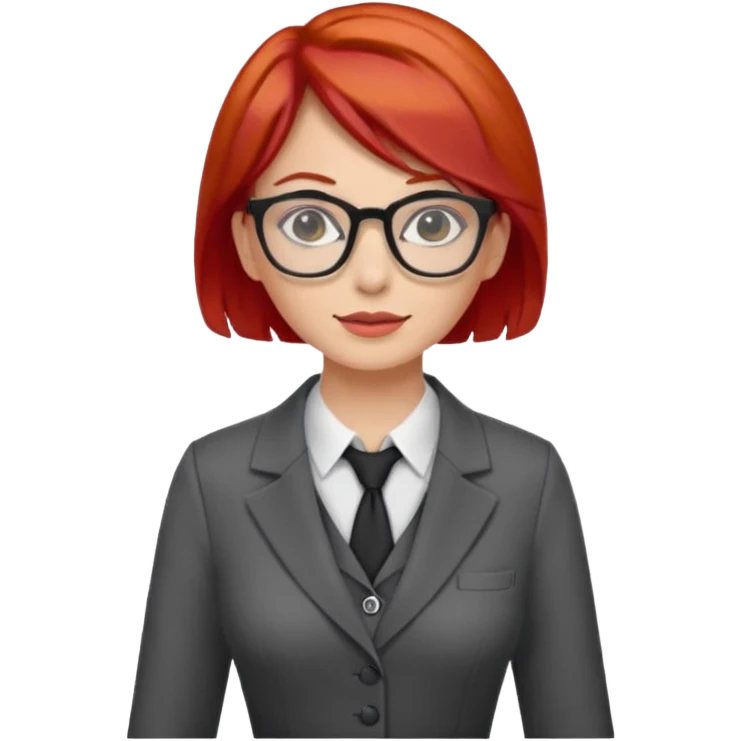 tailor woman with red hair and glasses emoji