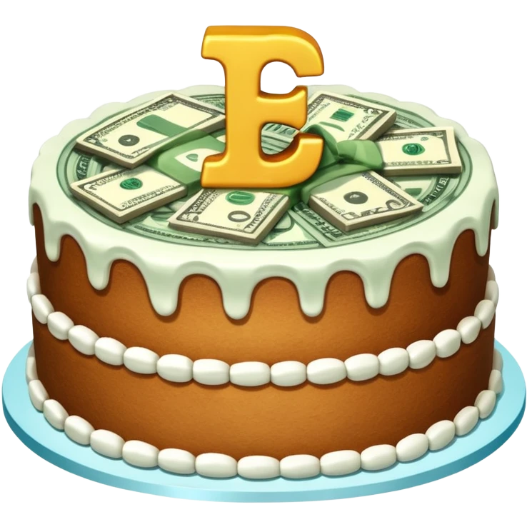 Money cake cutted  emoji