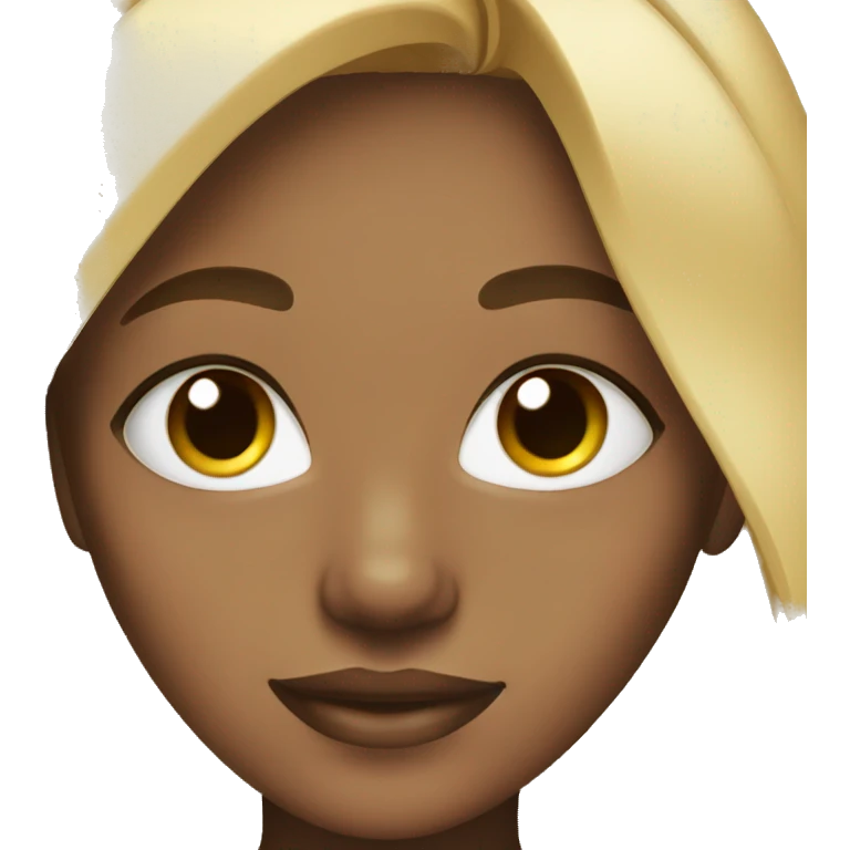 A black girl with blonde hair blue eyes and freckles emoji