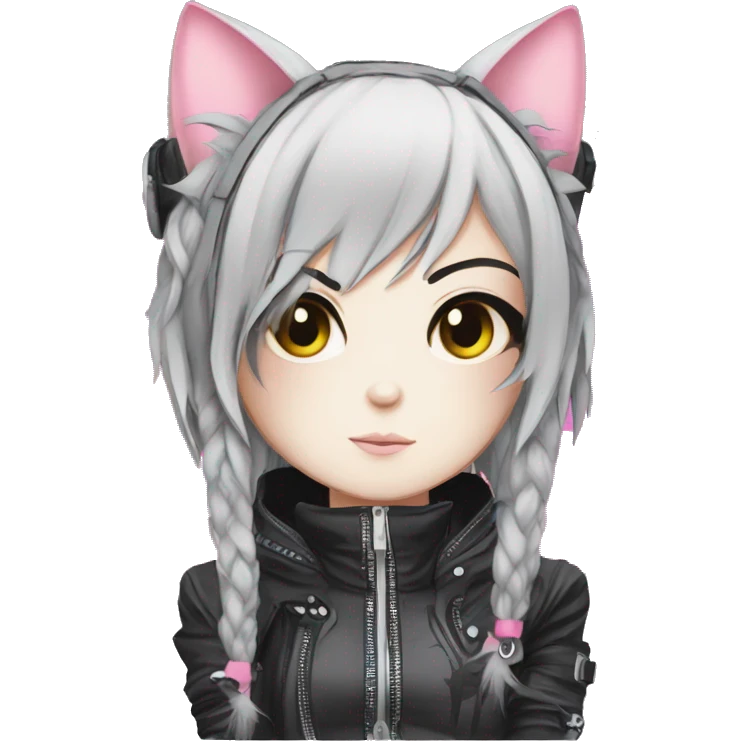 Edgy Cartoon Anime Punk Techwear Catgirl emoji