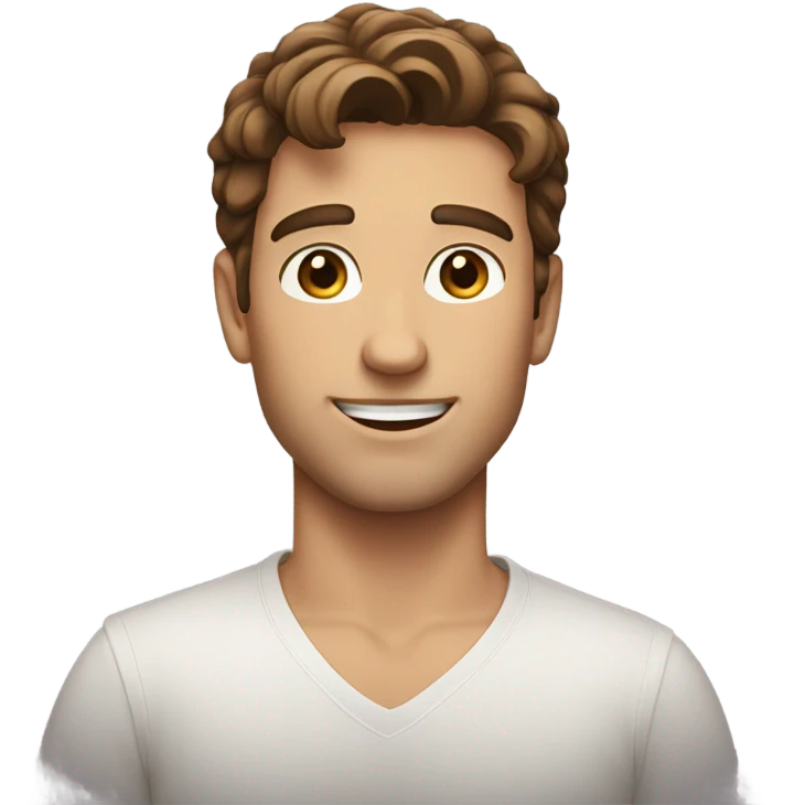 Handsom guy with brown hair emoji
