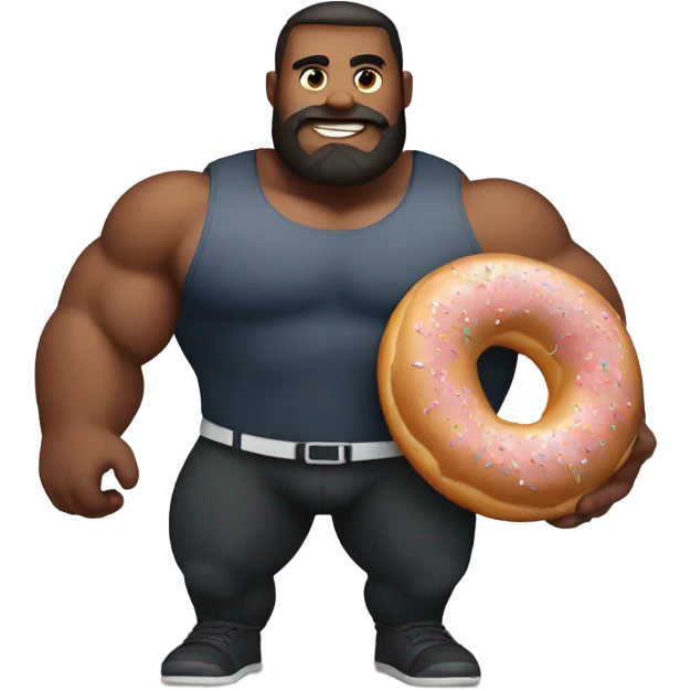Big muscular guy with a donut emoji