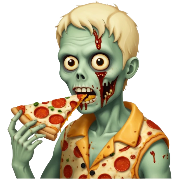 zombie eating pizza slice emoji