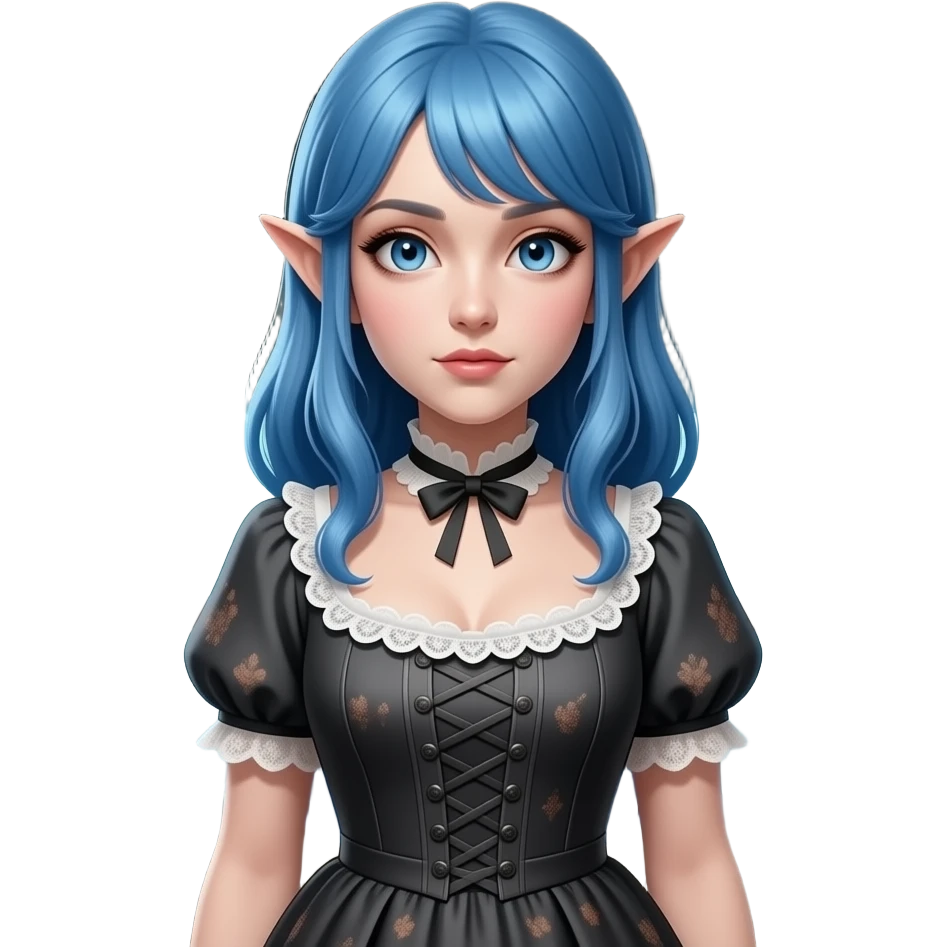 blue haired lesbian haunting sprite in an attic emoji