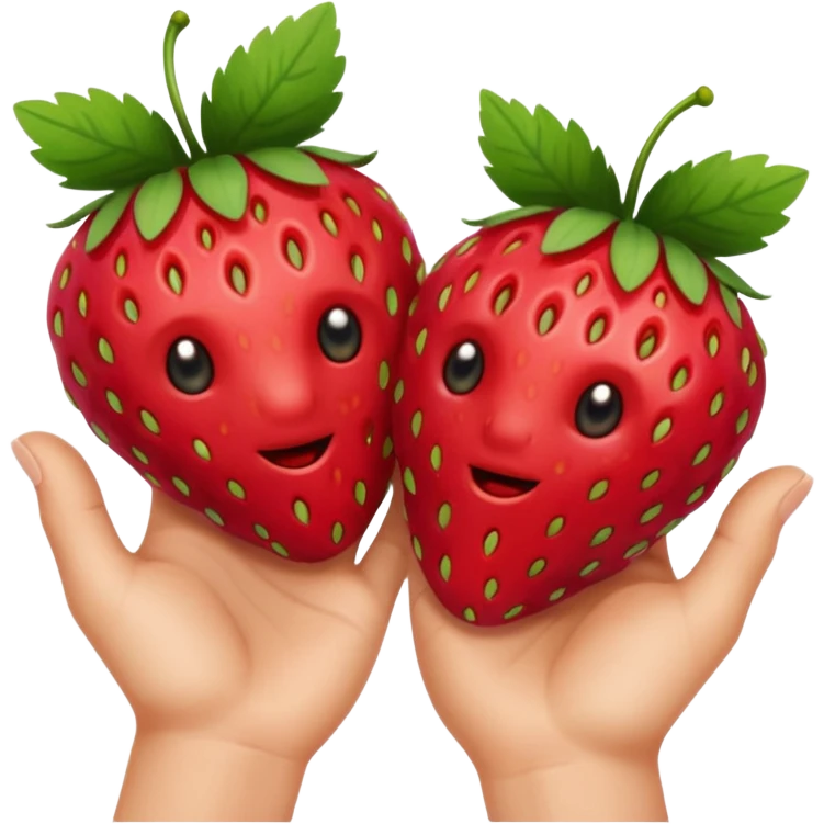 Strawberry hands emoji