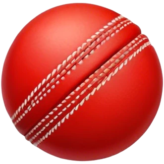 red cricket ball emoji