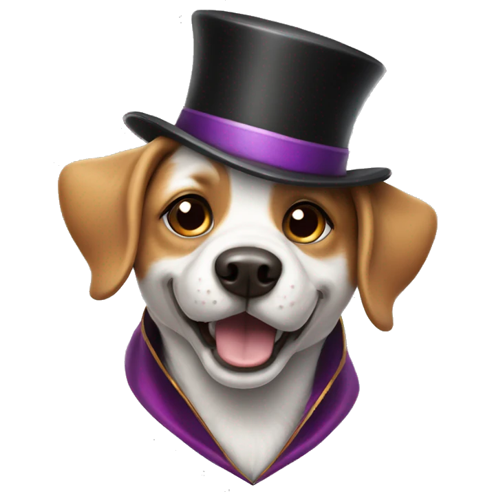  A dog wearing a magician's hat and performing a magic trick. emoji