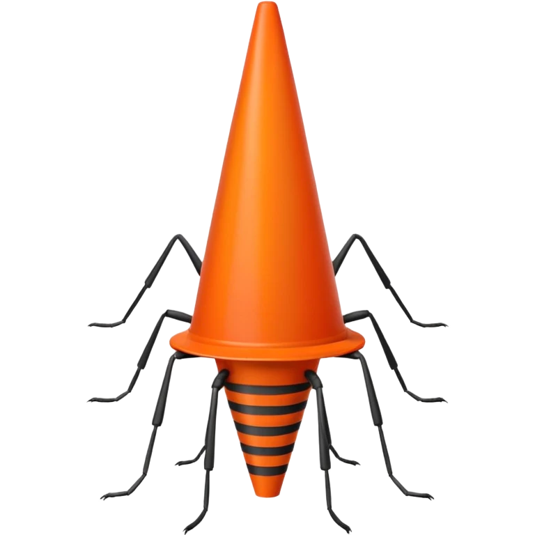 half mosquito half traffic cone with 50 legs 50 arms emoji