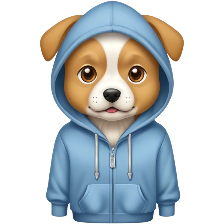 Dog wearing hoodie emoji
