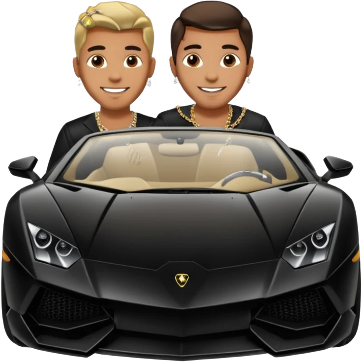 ultra rich man with diamond chain getting out of lamborghini emoji