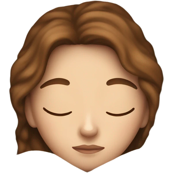 White girl with frekles Brown hair sleeping peacfully with blankets and pillow emoji