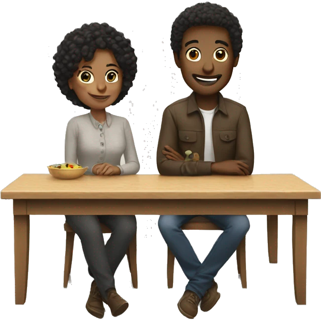 Friends at a table  emoji