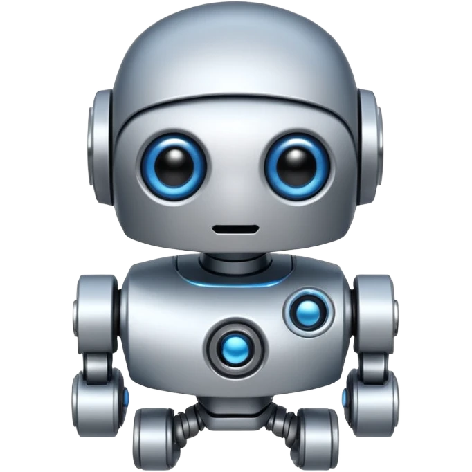Make a tiny robot with one blue iea emoji
