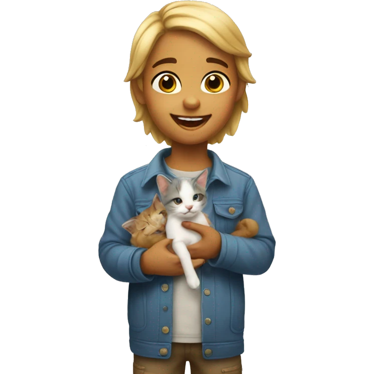 A kid selling kittens emoji
