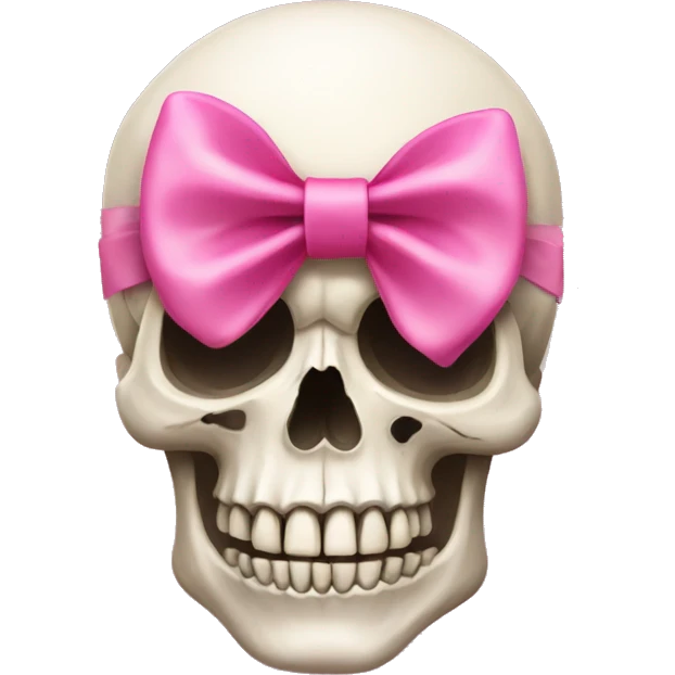 Skull with a pink bow emoji