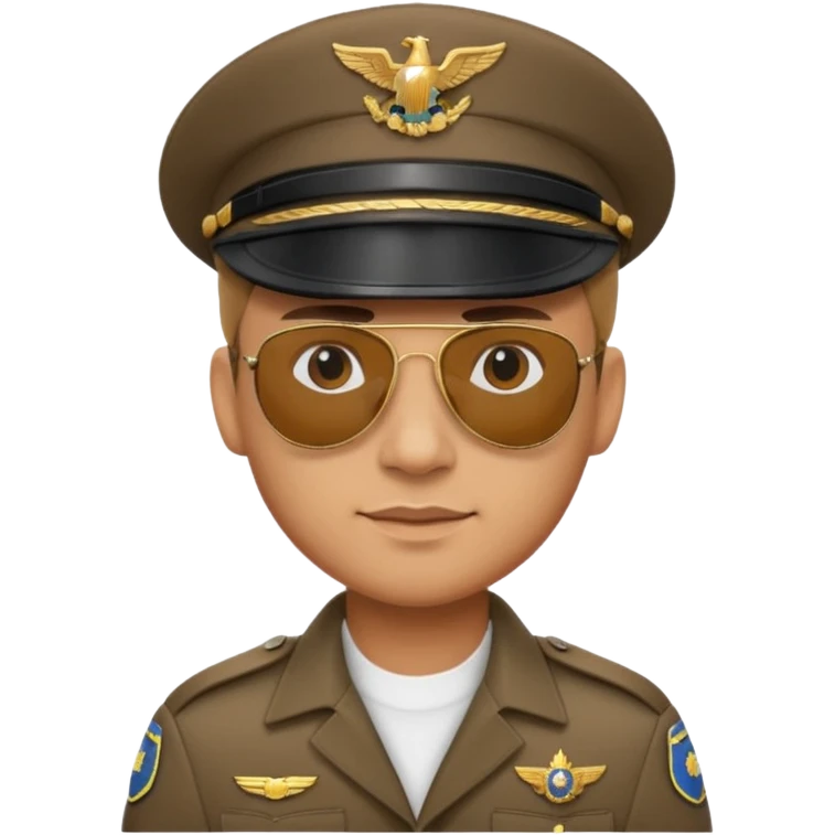 Officer with peaked cap + aviator sunglasses emoji