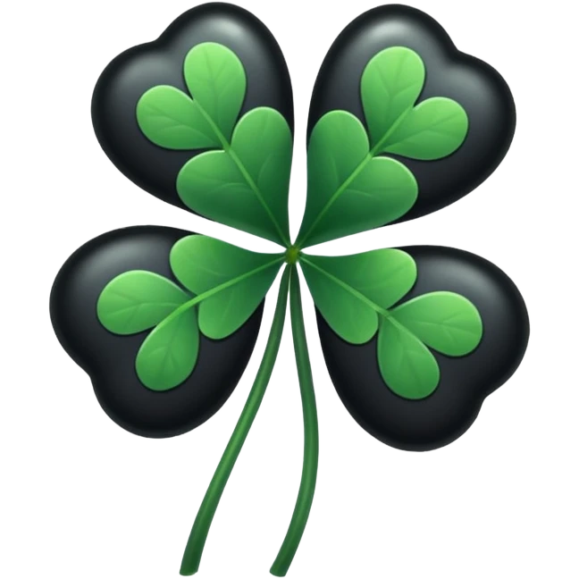 Siyah 5 yaprakli yonca emoji