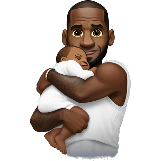 lebron raymone james holding a baby emoji