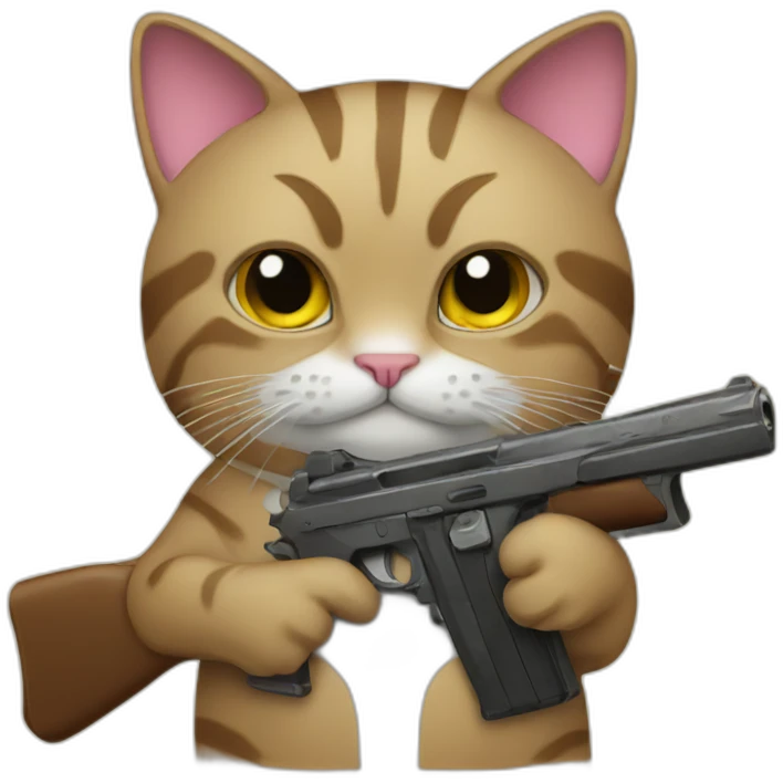 CAT with a gun emoji emoji