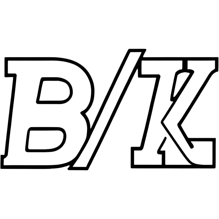 letters BLK black font with silver outline emoji