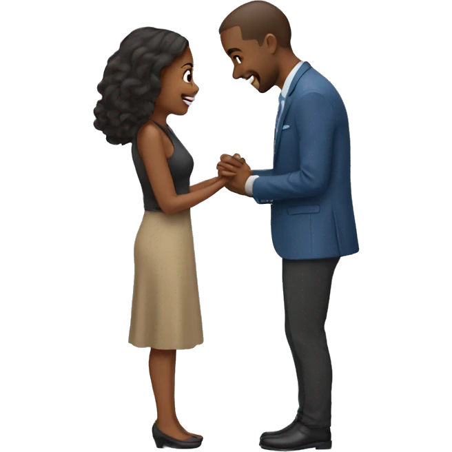 Man proposing to woman emoji