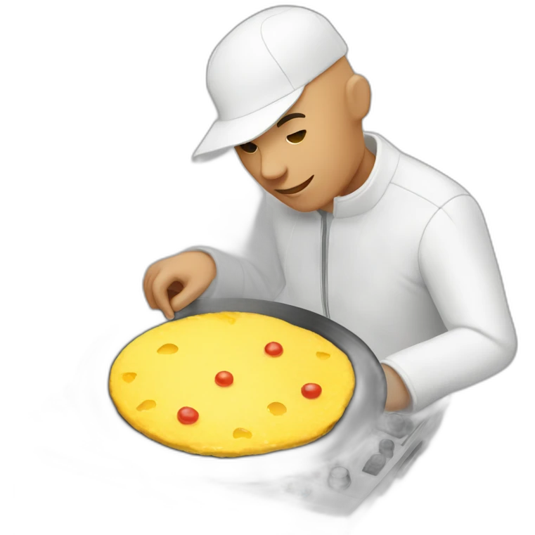 bald spanish dj eating an omelette with a hat on emoji