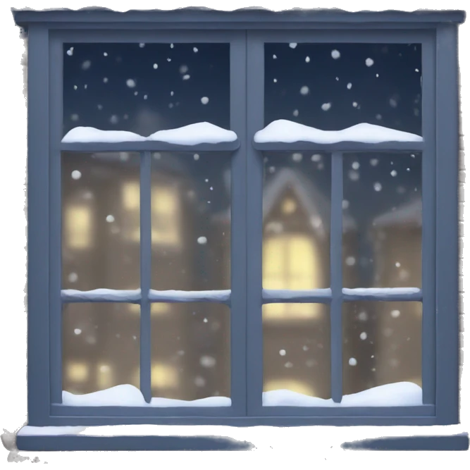 Snow night window emoji