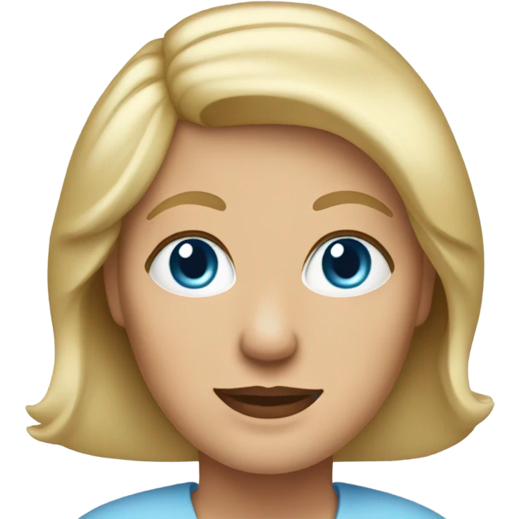 Blonde light blue eyes 55 woman emoji