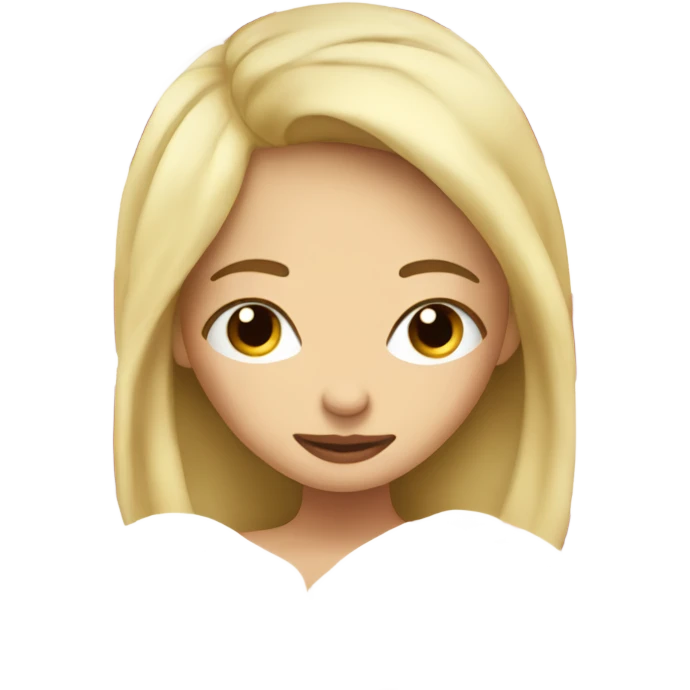 Blonde girl inside a blanket sipping coffee eyes closed emoji