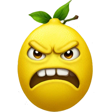 lemon with angry face emoji