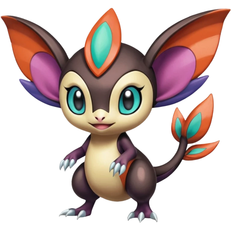 Shiny Cute Realistic Exotic Colorful Meloetta-Noivern-Stitch-Fakémon-creature-hybrid emoji