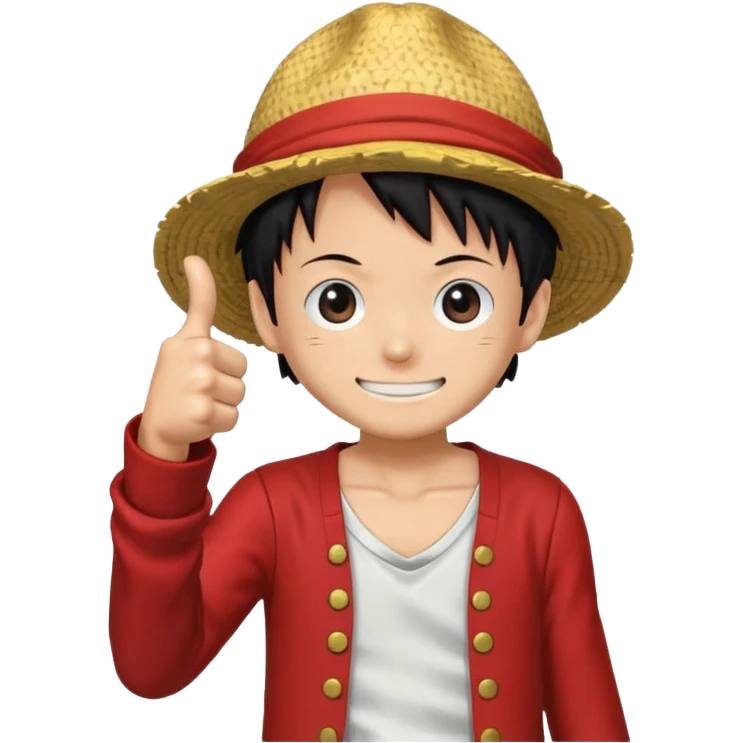 luffy giving a thumbs up in anime style emoji