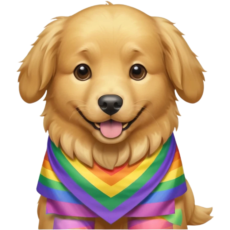 golden retriever with pride flag emoji