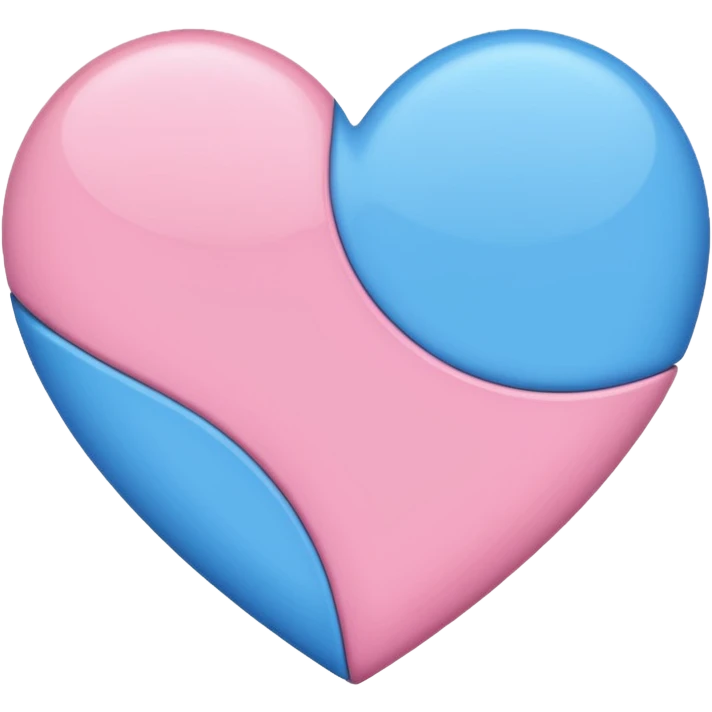 half pink half blue heart emoji