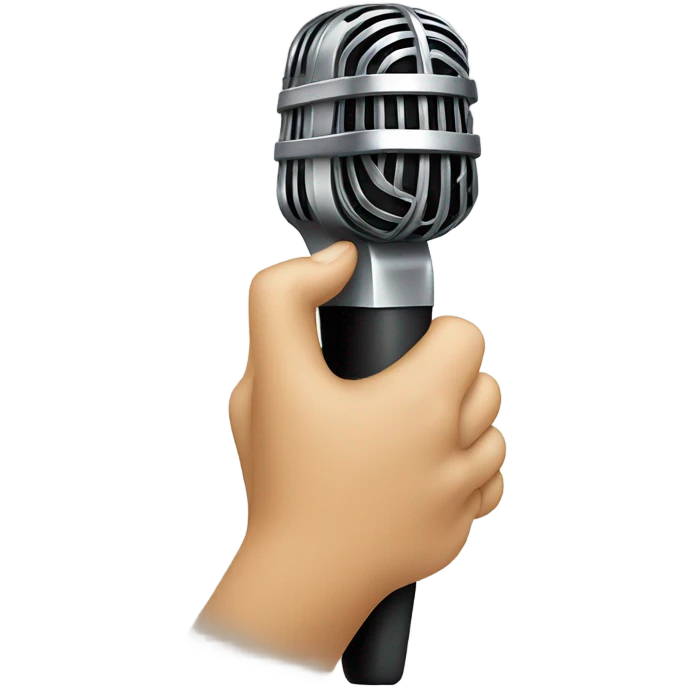 Hand holding a microphone  emoji
