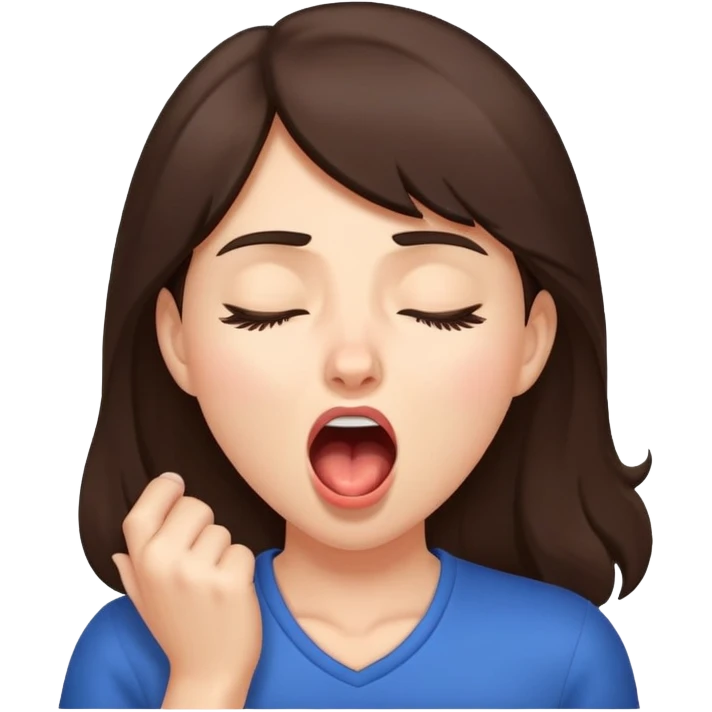 yawning brunette woman  emoji