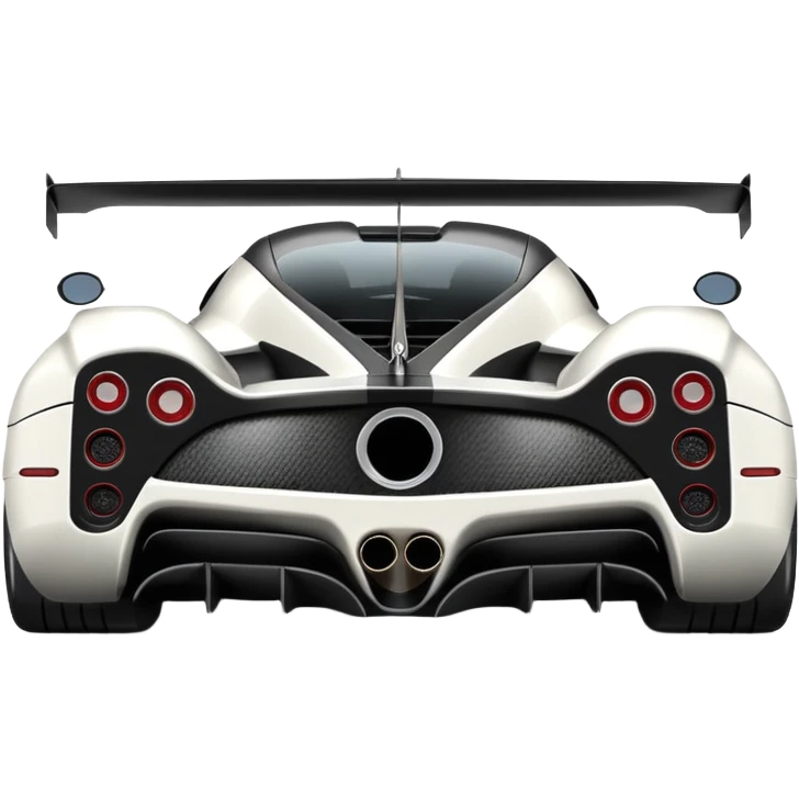 Pagani Zonda Cinque white detailed rear view car emoji