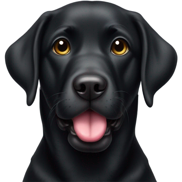 Cute stocky black lab with tongue out emoji