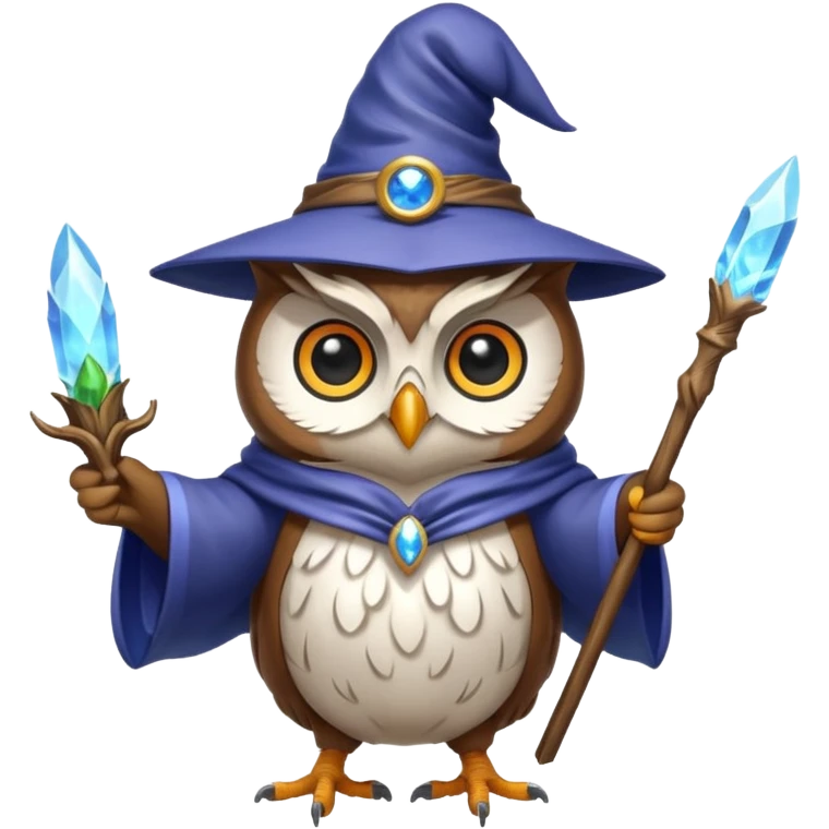 a wizard owl casting spells emoji