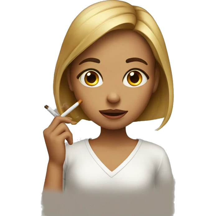 Girl rolling eyes with cigarette emoji