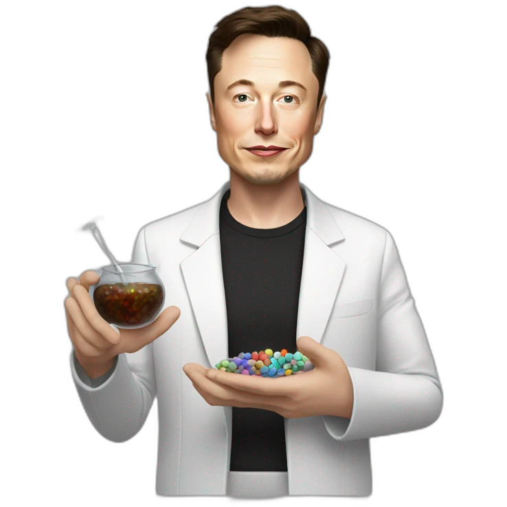 elon musk doing drugs, for educational purposes only, inclusiveness and positive, LGTBQ+ emoji