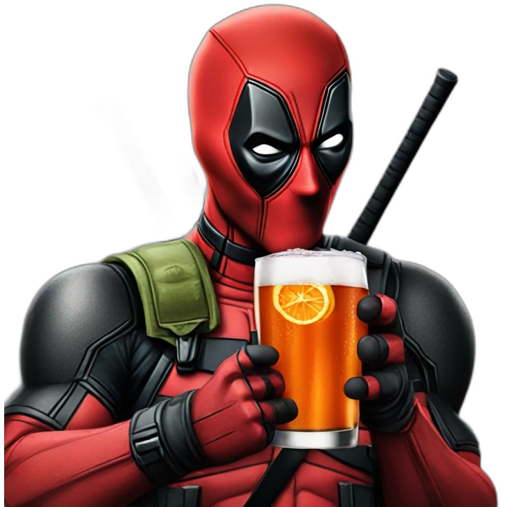 deadpool drinking jagermeister emoji